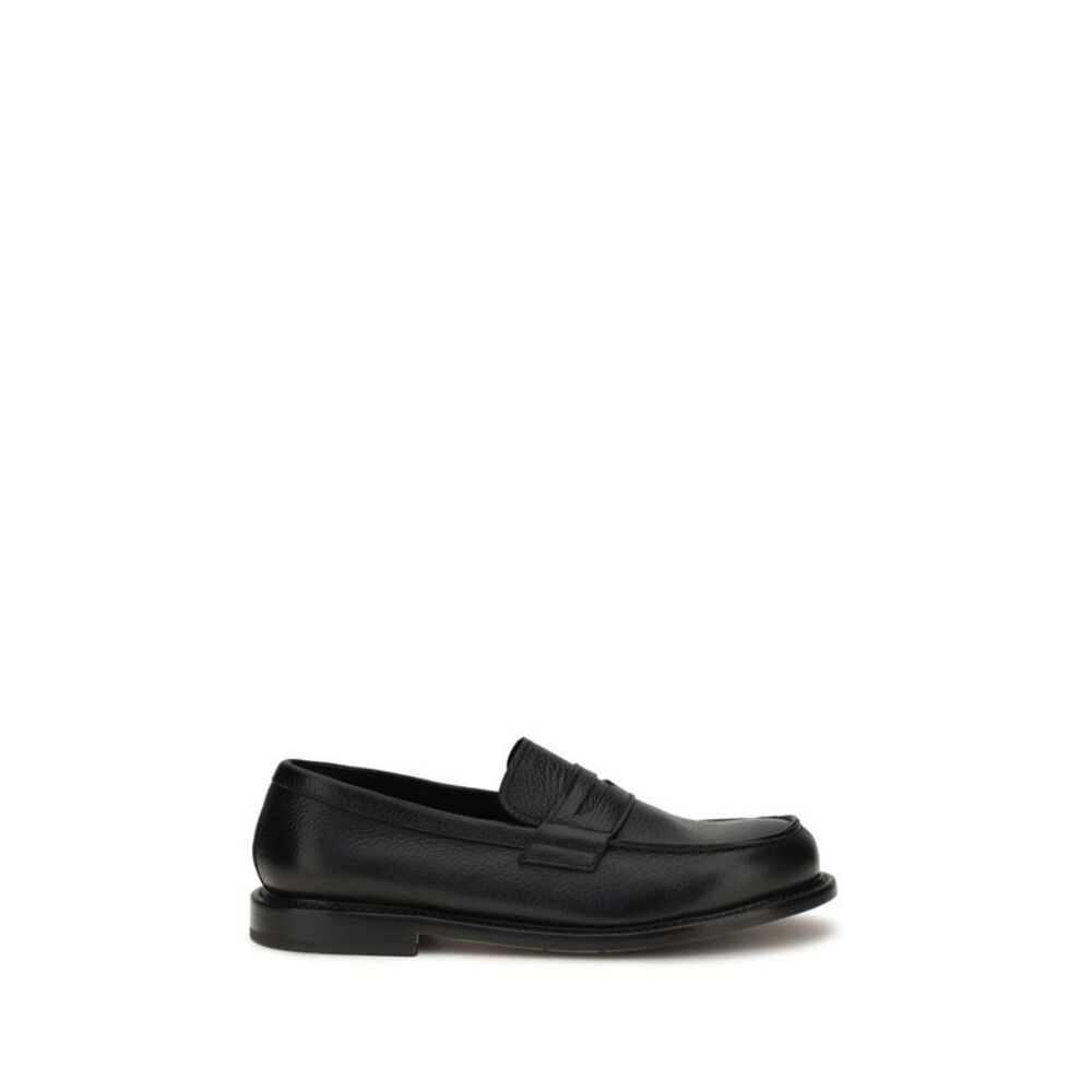 Premiata Black Calf Leather Bos Taurus Slip-On Men's Loafers